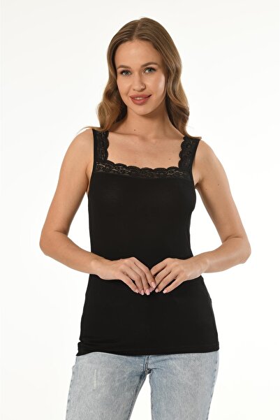 Mfö Life İç Giyim 6 Pieces Women's Strappy Lace Detailed Lycra Undershirt 1. ...