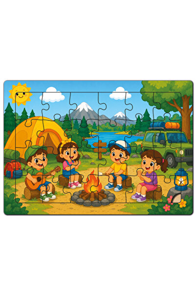 minİQ toys A Day at Camp Wooden Puzzle (24 Pieces)