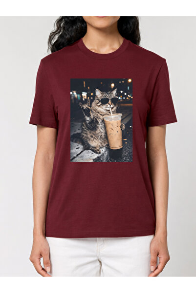 Cu Pisici Premium Organic Cotton T-Shirt -Rebel Cat, Unisex