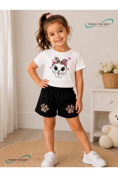 TREND THE BEST Trendin En İyisi Summer Panther Belt Printed Sweet Cat Girl Bl...