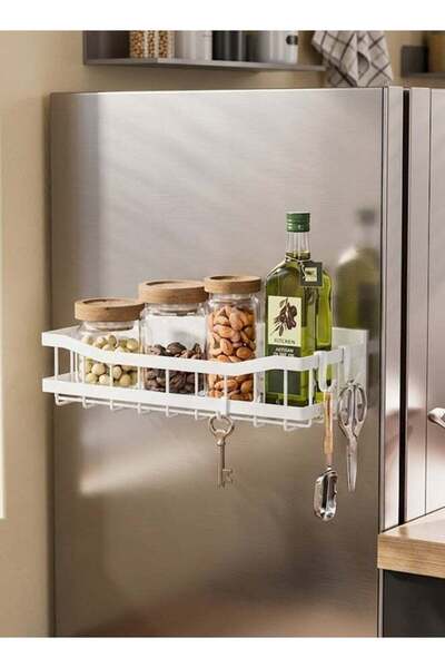 Generic Floating Wall Shelves, Magnetic Spice Rack with 2 hooks Kitchen Count...