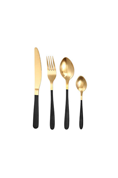 kinvara 16-piece cutlery set, 5.5 x 17 x 25 cm, stainless steel, elegant blac...