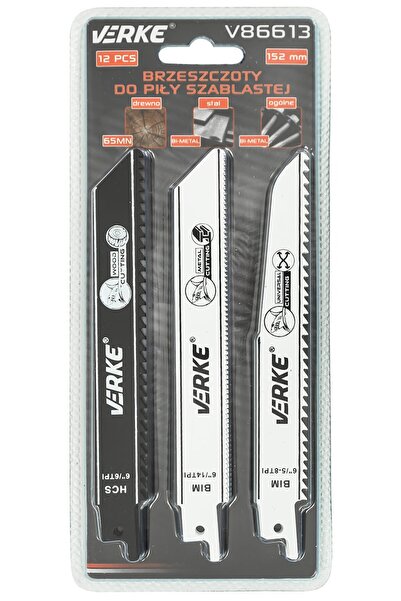 VERKE Lame de ferăstrău alternativ de 152mm, set de 12 piese, Verke, V86613