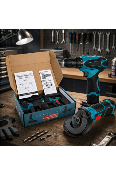 OKBOONS Drill + Angle Grinder Set