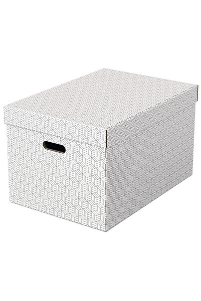 Esselte Cutie de depozitare cu capac 51 x 35 x 30 cm albă reciclată FSC set de 3