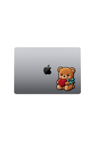 MegaSticker Cute Teddy Bear with Heart Sticker Car, Motorcycle, Helmet, Laptop, Glass Sticker 13X10 cm