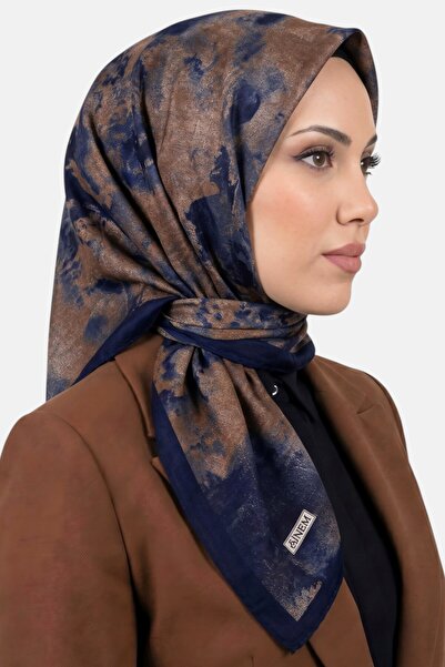 hadiora Women's Navy Blue Tan Abstract Patterned Stitched Writing Pad