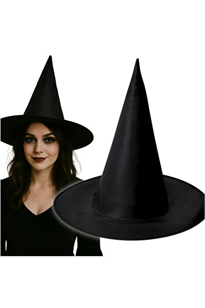 OEM Palarie De Vrajitoare, Pentru Halloween, 19x38x36 cm, Neagra, Material Po...