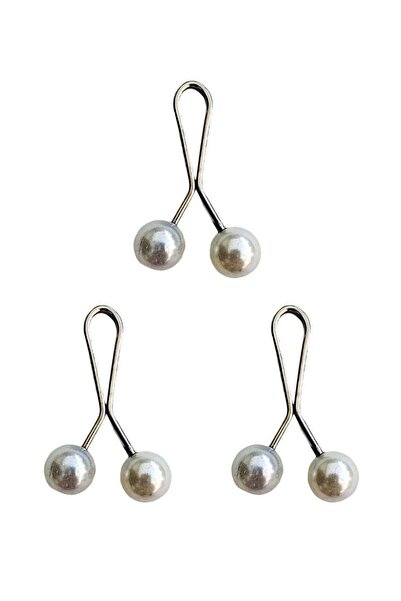 Generic Brand 3 Pieces Hijab Scarf and Shawl Clip Pearl White
