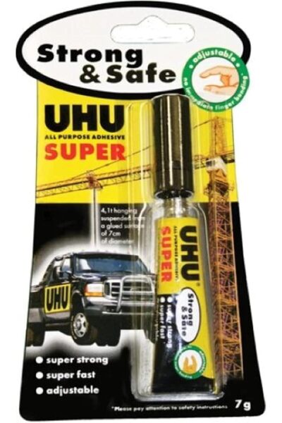 Uhu Super Fast and Strong All-Purpose Glue - No Instant Finger Bonding. 7G, T...