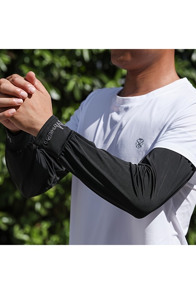 Choice3 black Cooling Arm Sleeves Breathable Sun Protection Ice Slik Sleeves ...