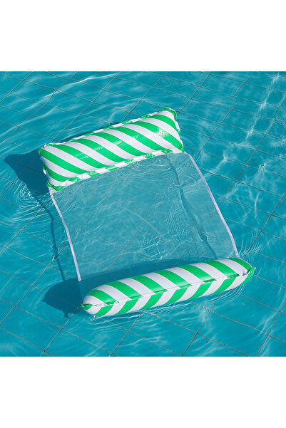 Choice1 Green 1×Foldable Striped Inflatable Lounge Chair, Suitable For Swimmi...