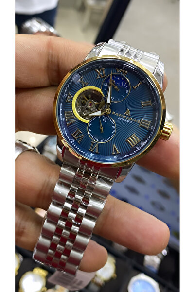 Navimarine Automatic Mechanism Steel Skeleton Dial Men's Wristwatch