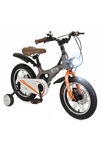 byox Bicicleta copii 14 inch GTR Grey, 3-5 ani, cadru magneziu, frane disc, r...