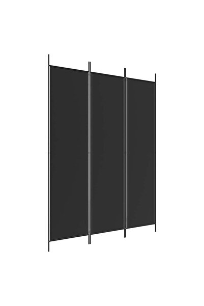 vidaxl Paravan de cameră cu 3 panouri, negru, 150x200 cm, textil