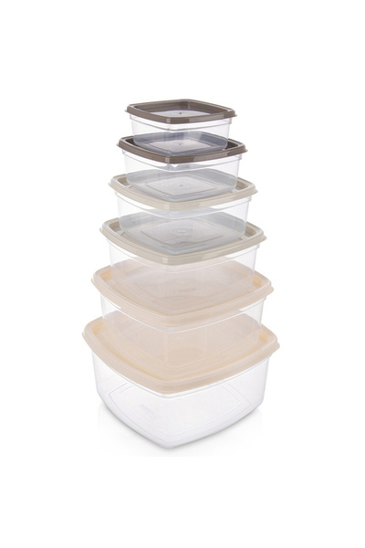 Orion Set de 6 recipiente pentru depozitarea alimentelor cu capace