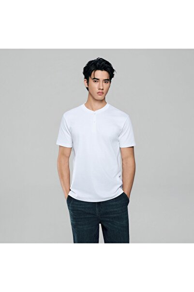 Giordano Men Slim Liquid Touch Cotton Henley Tee