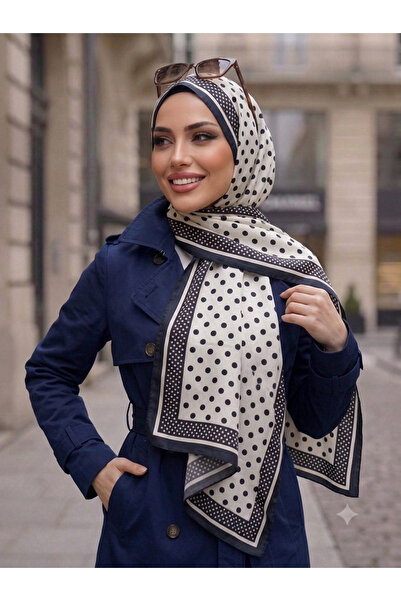 Nazellaa Polka Dot Bamboo Shawl - White Black
