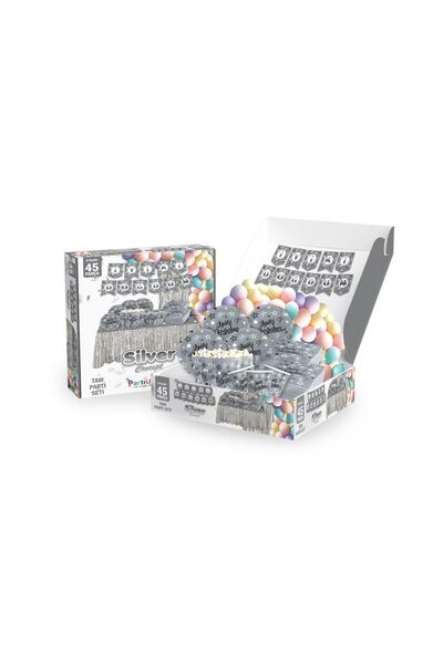 luvissi shelves Happy Birthday Silver Concept Birthday Party Set for 8 People...