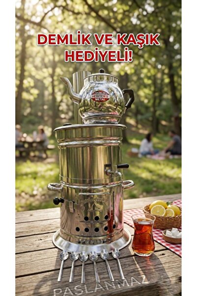 teberrik dükkan 10 Litre Paslanmaz Odunlu Kömürlü Çay Semaveri | Kamp Piknik ...