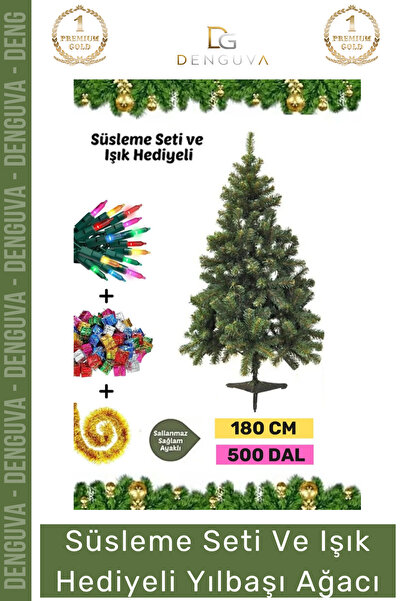 Denguva #NoelPaketi Kaliteli Yapay Yeşil Sık Dallı Dekoratif Büyük Ev Ağacı N...