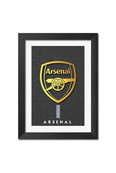 ALAYRA International Alayra Arsenal Football Club Golden Textured Logo Poster...
