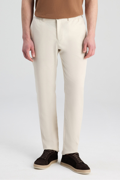 D'S Damat Ds Damat Relaxed Fit (Pilesiz) Bej Armürlü Jogger Pantolon
