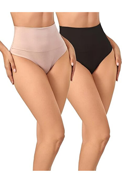OEM Set 2× Tanga Modelatoare Femei – Talie Înaltă, Control Abdomen, Coton & M...