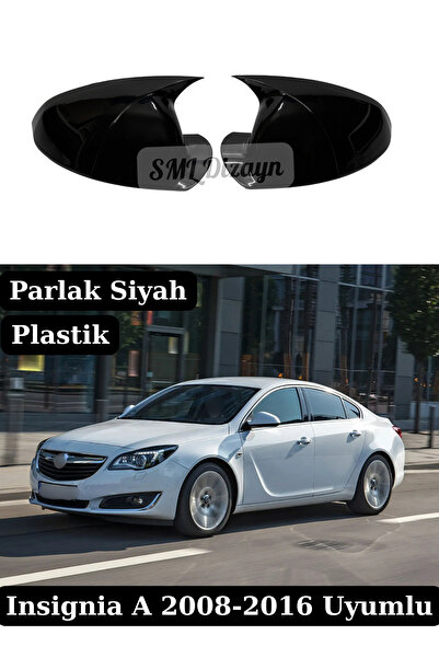 SML Dizayn Opel Insignia A (2008-2016) Uyumlu Yarasa Ayna Kapağı - Parlak Siy...