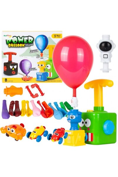 MalPlay Set de joaca Dispozitiv de umflat baloane cu pompa, Lansator, Masinut...