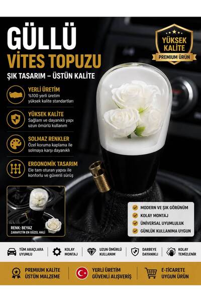 KUZEY AKSESUAR Güllü Vites Topuzu Beyaz Şeffaf Etiketçilere Özel