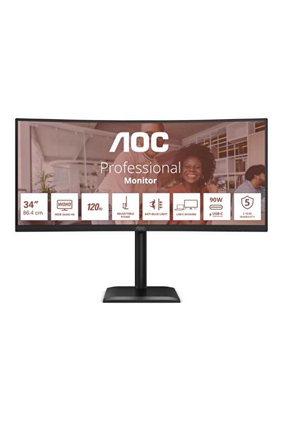 Aoc CU34E4CV 34 " Κυρτή οθόνη VA LED, UWQHD 3440x1440, HDMI, DisplayPort, 120...