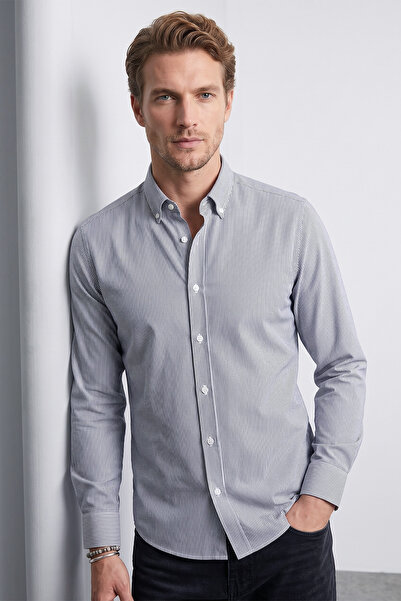 Fulla Moda Striped Button Long Sleeve Shirt