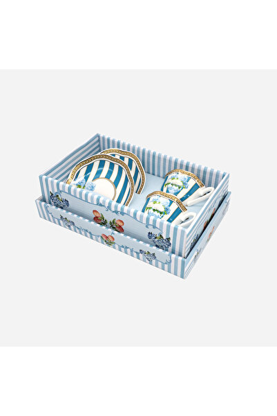 Lisa Minotti Set de cești de cafea din porțelan albastru Puglia 100 ml