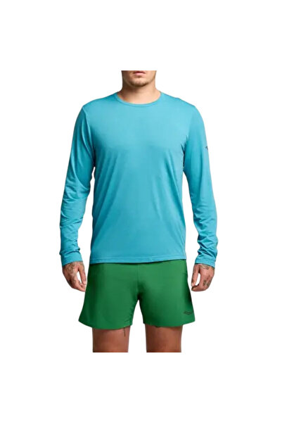 SAUCONY Tricou de alergare bărbați Cronometru Lung-Albastru-M