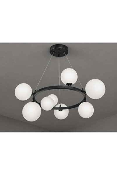 X-light Lustra neagra cu 8 globuri