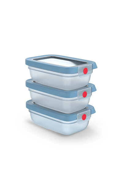 TEFAL Set de 3 recipiente pentru alimente ONEClick N1230510, 0,3 L, din plast...