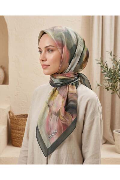 Sultan Eşarp Sultan Fresh Cotton Scarf - Rose Pattern - Sfe027-10