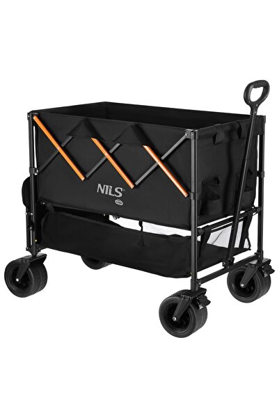 NILS CAMP NC2607 Cărucior de călătorie XXL negru-portocaliu 160L