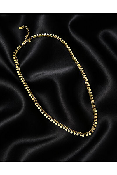 DD accessories Pullu Çelik 14 K Altın Kaplama Kolye