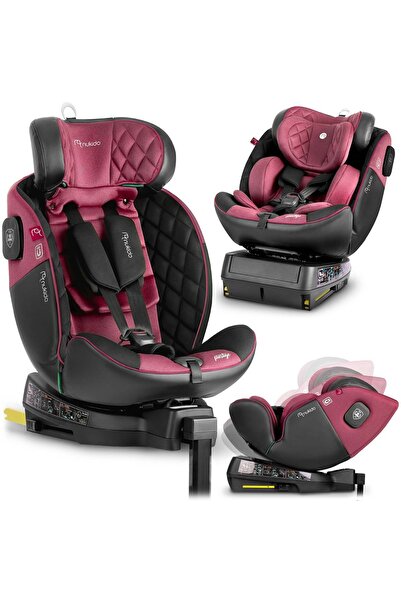 NUKIDO Scaun auto Prestige Line Negru și Roz 0-36 kg ISOFIX