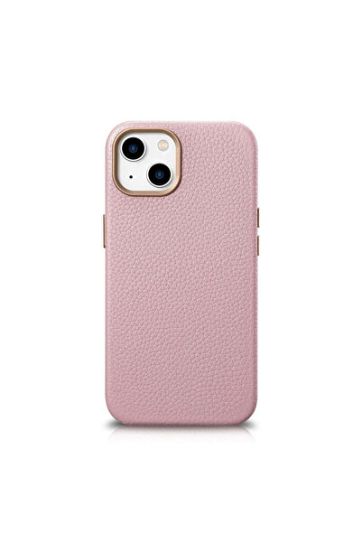 ICARER Husă Litchi Premium din Piele Naturală pentru iPhone 14, Compatibilă M...