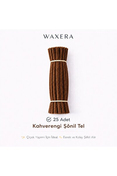 WAXERA Kahverengi Şönil Tel 25 Adet 30 cm | Kendin Yap Çiçek ve Hobi Tasarım ...