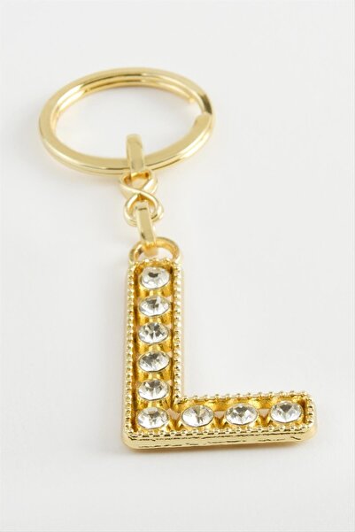 ZERO LAND Zengemtr Yellow Colored Stone (224448) Letter Keychain-L