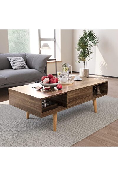 HoMeY furniture AnneFish Coffee Table with Storage 1m x 50cm, Easy-to-Assembl...