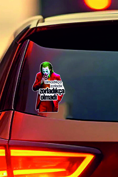 ESLEM Joker Olmadanca Zorladık Sticker 2 Pieces Humorous Written Car Window F...