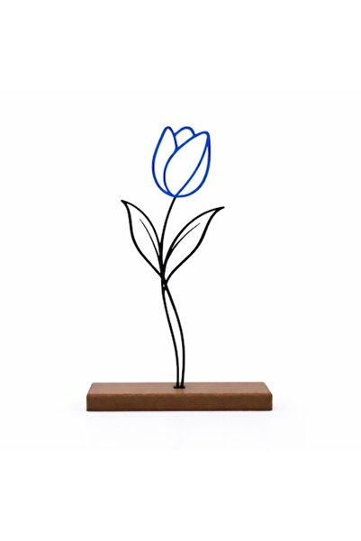 OEM Decorațiune florală modernă Linea Tulip, imprimată 3D, 21 cm, albastru