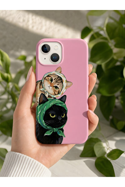 KILIFOLOG iPhone 13 Uyumlu Lansman Silikon Miyav Kedi Temalı Darbe Emici Kılı...