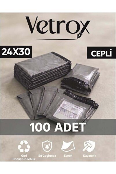 vetrox 24x30 cm Cepli Kargo Poşeti - 100 Adet