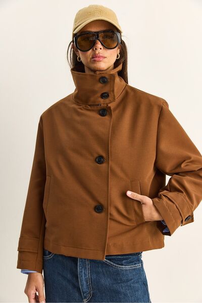 Hiccup Trench scurt cu guler mandarin LUCCI